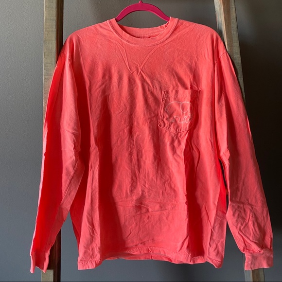 Neon Orange Ivory Ella Long Sleeve Shirt - Picture 2 of 2